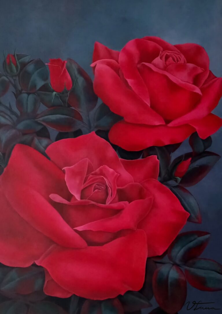 Original floral painting acrylic by Lana Vender